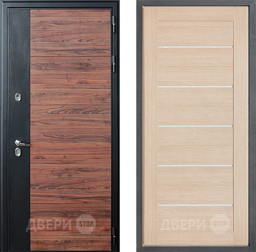 Входная металлическая Дверь Дверной континент ДК-15 Красное Дерево ТЕРМО ФЛ-46 Капучино в Ногинск