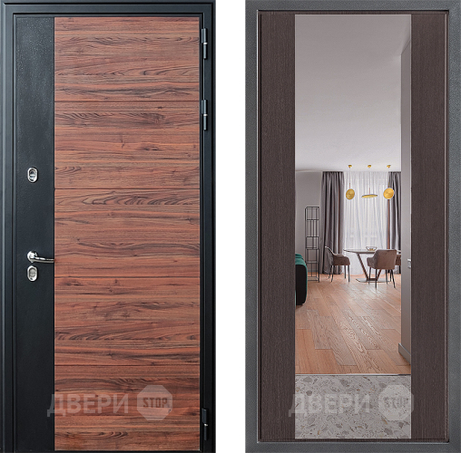 Дверь Дверной континент ДК-15 Красное Дерево ТЕРМО ФЛЗ-1 Зеркало Венге в Ногинск