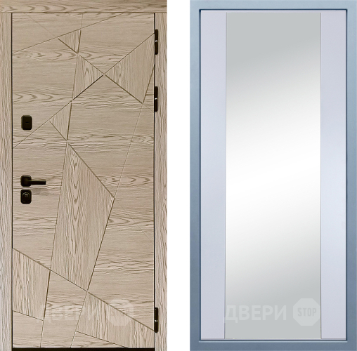 Входная металлическая Дверь Дива МД-97/1 Д-15 Зеркало Белый в Ногинск