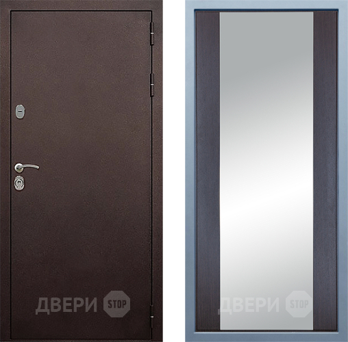 Входная металлическая Дверь Дива МД-40 Медь Д-15 Зеркало Венге в Ногинск