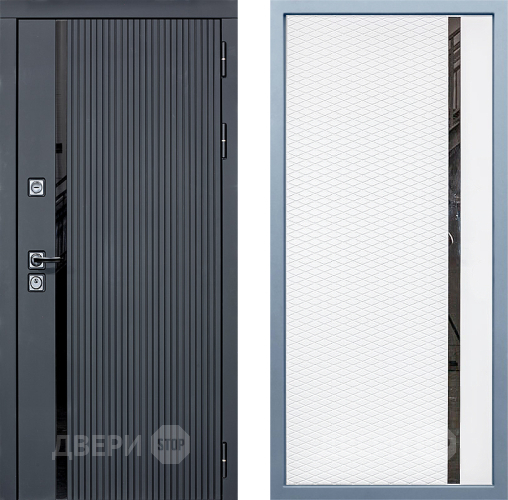 Входная металлическая Дверь Дива МХ-46 STR МХ-47 Белый матовый в Ногинск