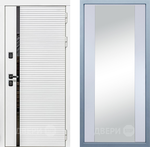 Входная металлическая Дверь Дива МХ-45 Белая STR Д-15 Зеркало Белый в Ногинск