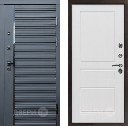 Входная металлическая Дверь Престиж Черная Линия Классика Белое дерево в Ногинск