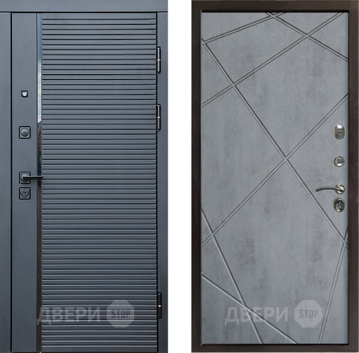 Дверь Престиж Черная Линия Лучи Бетон темный в Ногинск