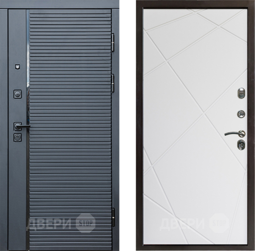 Дверь Престиж Черная Линия Лучи Бетон белый в Ногинск