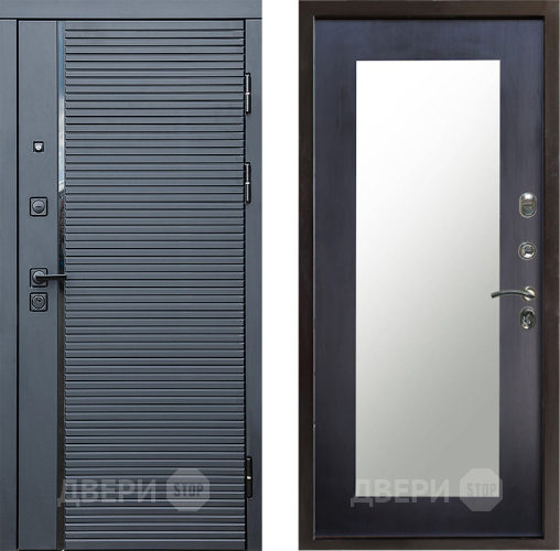 Входная металлическая Дверь Престиж Черная Линия Зеркло Пастораль Венге в Ногинск