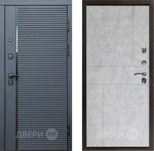 Дверь Престиж Черная Линия Горизонт Бетон светлый в Ногинск