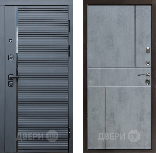 Входная металлическая Дверь Престиж Черная Линия Горизонт Бетон темный в Ногинск