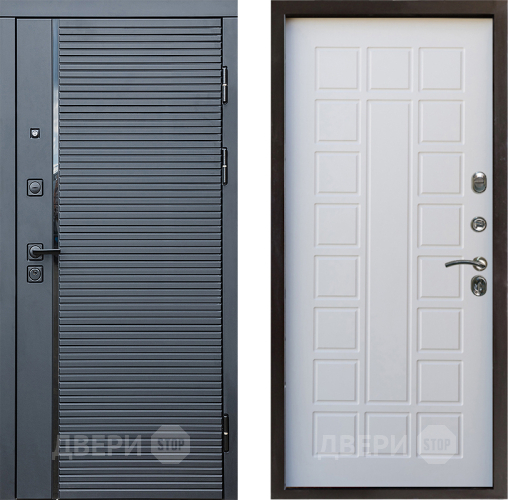 Входная металлическая Дверь Престиж Черная Линия Престиж Белое дерево в Ногинск