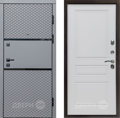 Входная металлическая Дверь Престиж Ромб Классика Белый матовый в Ногинск