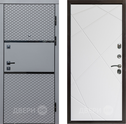 Входная металлическая Дверь Престиж Ромб Лучи Бетон белый в Ногинск