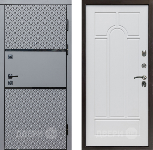 Входная металлическая Дверь Престиж Ромб Арка Белое дерево в Ногинск