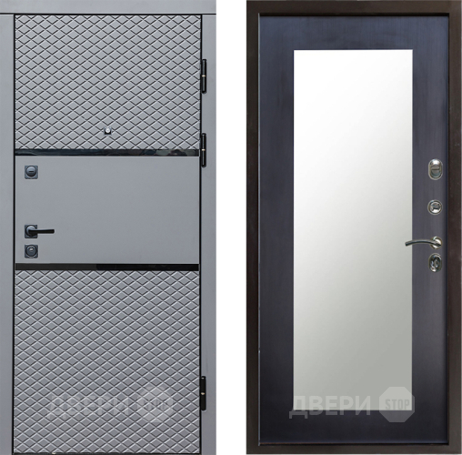 Входная металлическая Дверь Престиж Ромб Зеркло Пастораль Венге в Ногинск