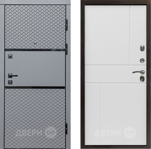 Входная металлическая Дверь Престиж Ромб Горизонт Бетон белый в Ногинск