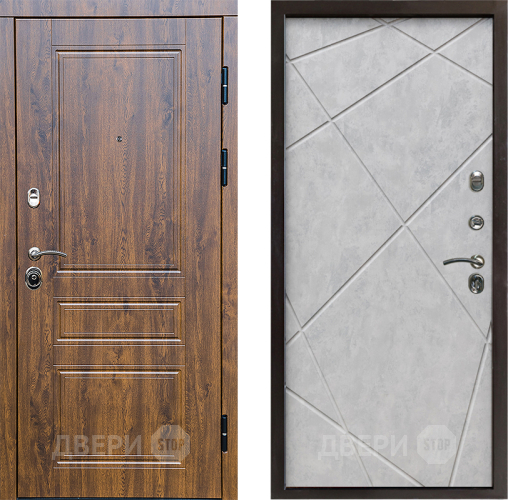 Входная металлическая Дверь Престиж Классика Дуб Лучи Бетон светлый в Ногинск