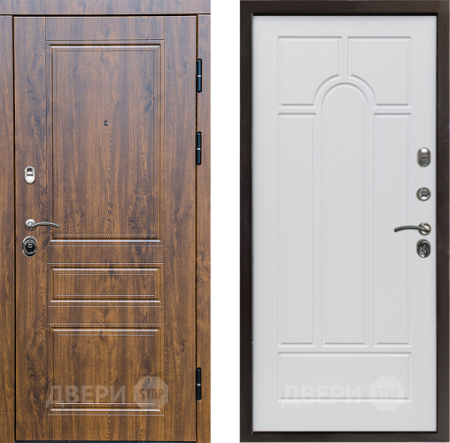 Входная металлическая Дверь Престиж Классика Дуб Арка Белое дерево в Ногинск