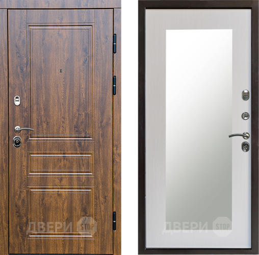 Входная металлическая Дверь Престиж Классика Дуб Зеркло Пастораль Лиственница белая в Ногинск