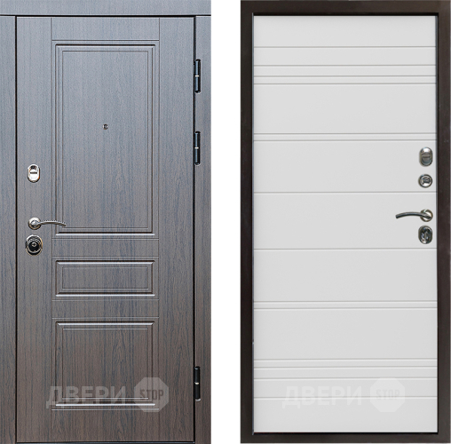 Входная металлическая Дверь Престиж Классика Венге Line Белый в Ногинск