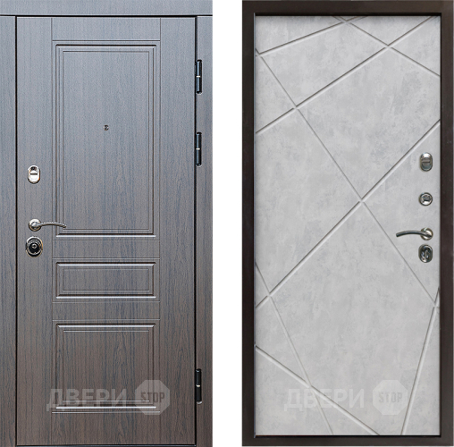 Входная металлическая Дверь Престиж Классика Венге Лучи Бетон светлый в Ногинск