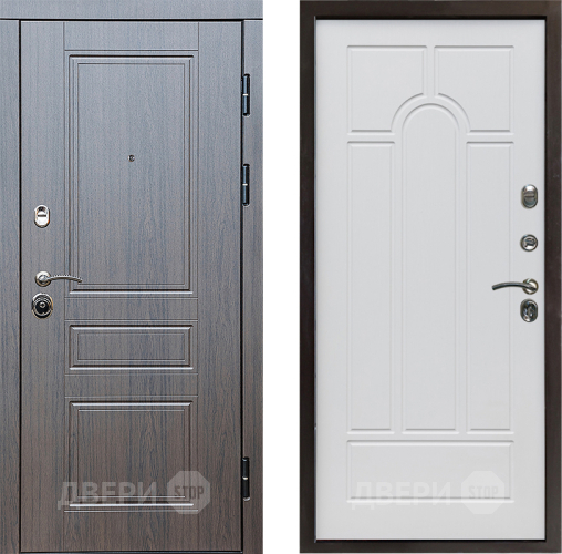 Входная металлическая Дверь Престиж Классика Венге Арка Белое дерево в Ногинск