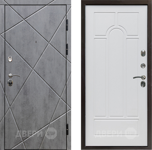 Входная металлическая Дверь Престиж Лучи Арка Белое дерево в Ногинск