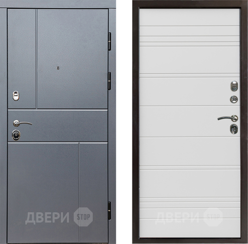 Входная металлическая Дверь Престиж Горизонт Грэй Line Белый в Ногинск