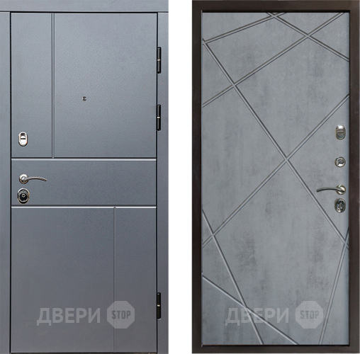 Входная металлическая Дверь Престиж Горизонт Грэй Лучи Бетон темный в Ногинск
