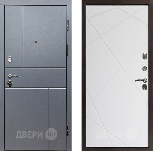 Входная металлическая Дверь Престиж Горизонт Грэй Лучи Бетон белый в Ногинск