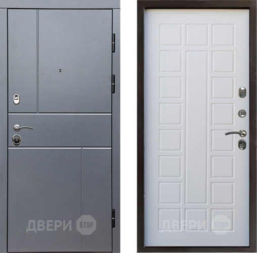 Входная металлическая Дверь Престиж Горизонт Грэй Престиж Белое дерево в Ногинск