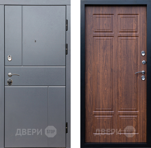 Входная металлическая Дверь Престиж Горизонт Грэй Премиум Орех темный в Ногинск