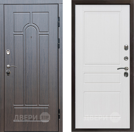 Входная металлическая Дверь Престиж Арка Классика Белое дерево в Ногинск