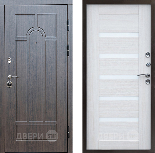 Входная металлическая Дверь Престиж Арка Царга Лиственница белая в Ногинск