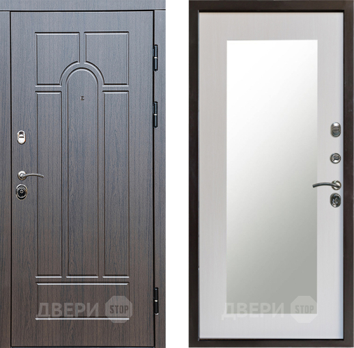 Входная металлическая Дверь Престиж Арка Зеркло Пастораль Лиственница белая в Ногинск