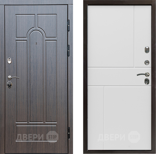 Входная металлическая Дверь Престиж Арка Горизонт Бетон белый в Ногинск