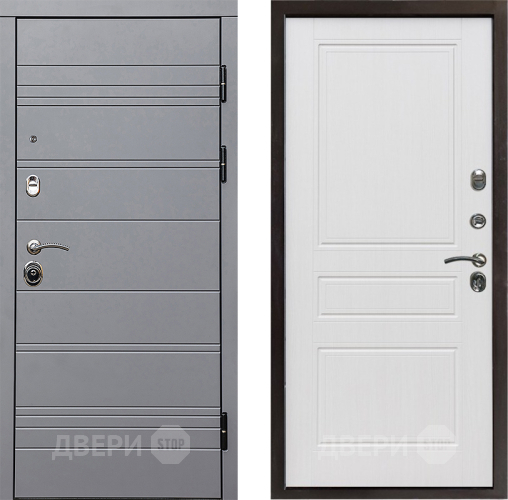 Входная металлическая Дверь Престиж Линия Грэй Классика Белое дерево в Ногинск