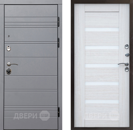 Входная металлическая Дверь Престиж Линия Грэй Царга Лиственница белая в Ногинск