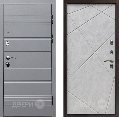 Входная металлическая Дверь Престиж Линия Грэй Лучи Бетон светлый в Ногинск
