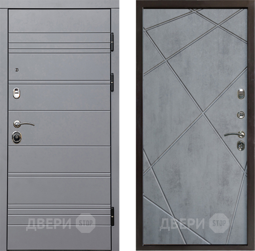 Входная металлическая Дверь Престиж Линия Грэй Лучи Бетон темный в Ногинск