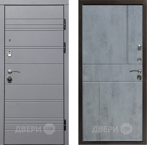 Входная металлическая Дверь Престиж Линия Грэй Горизонт Бетон темный в Ногинск