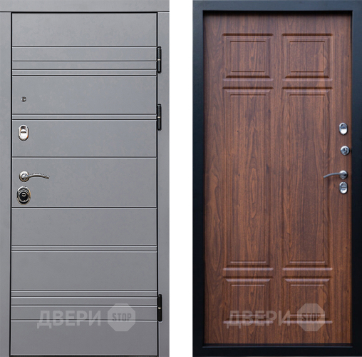 Входная металлическая Дверь Престиж Линия Грэй Премиум Орех темный в Ногинск