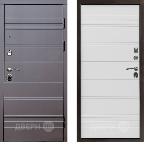 Входная металлическая Дверь Престиж Линия Браун Line Белый в Ногинск