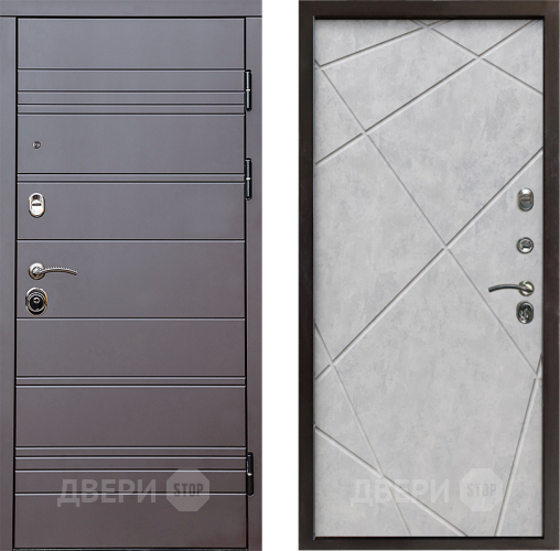 Входная металлическая Дверь Престиж Линия Браун Лучи Бетон светлый в Ногинск