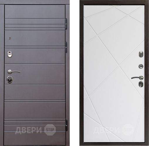 Входная металлическая Дверь Престиж Линия Браун Лучи Бетон белый в Ногинск