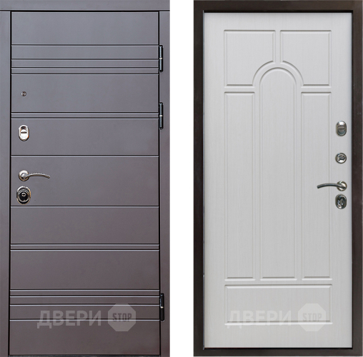 Входная металлическая Дверь Престиж Линия Браун Арка Лиственница белая в Ногинск