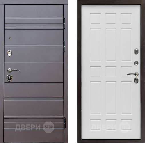 Входная металлическая Дверь Престиж Линия Браун Спарта Белое дерево в Ногинск