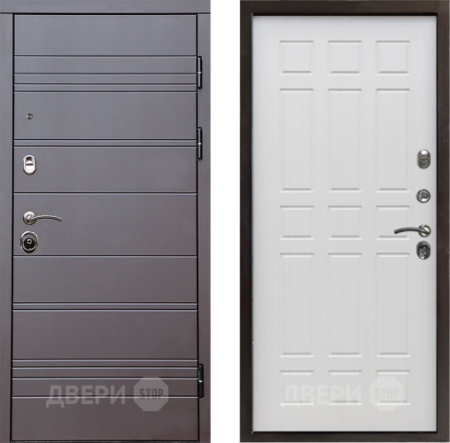 Входная металлическая Дверь Престиж Линия Браун Спарта Лиственница белая в Ногинск