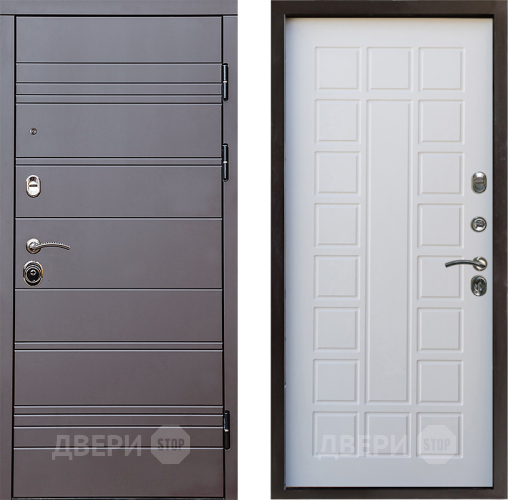 Входная металлическая Дверь Престиж Линия Браун Престиж Белое дерево в Ногинск