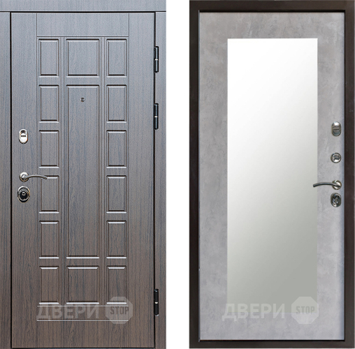 Входная металлическая Дверь Престиж Престиж Зеркло Пастораль Бетон светлый в Ногинск