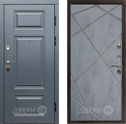 Входная металлическая Дверь Престиж Премиум Лучи Бетон темный в Ногинск