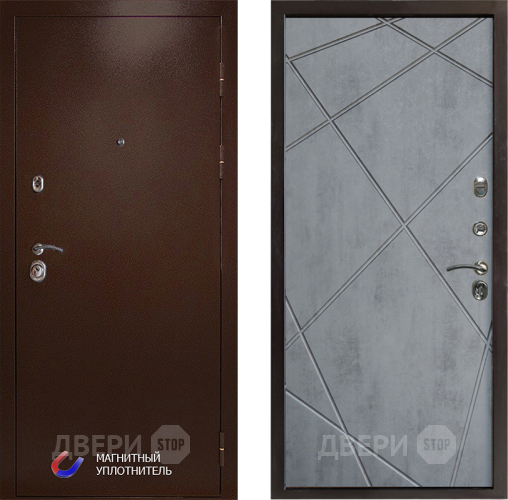 Входная металлическая Дверь Престиж Медь Лучи Бетон темный в Ногинск